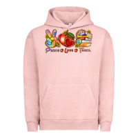 Pigment Salmon peace love teach Urban Hoodie - texasbilliewilder