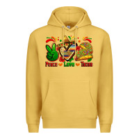 Antique Gold peace love tacos Premium Hoodie - Zillion Design Studio