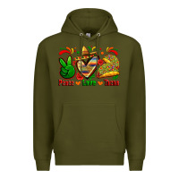 Army Green peace love tacos Premium Hoodie - Zillion Design Studio