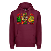Burgundy peace love tacos Premium Hoodie - Zillion Design Studio