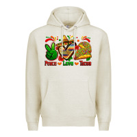 Oatmeal Heather peace love tacos Premium Hoodie - Zillion Design Studio