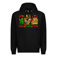 Black peace love tacos Premium Hoodie - Zillion Design Studio