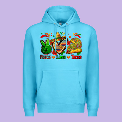 Peace Love Tacos Premium Hoodie Designed By Zillion Design Studio