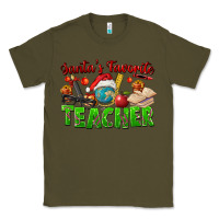 Army Green Santa's Favorite Teacher Classic Tee - FaDigitalArtStudio