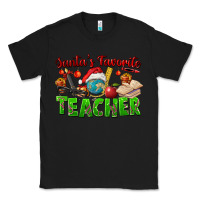 Black Santa's Favorite Teacher Classic Tee - FaDigitalArtStudio
