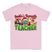 Bubblegum Pink Santa's Favorite Teacher Classic Tee - FaDigitalArtStudio