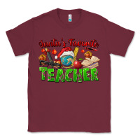 Burgundy Santa's Favorite Teacher Classic Tee - FaDigitalArtStudio