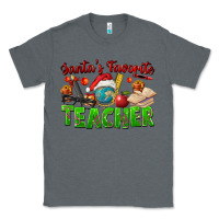 Charcoal Heather Santa's Favorite Teacher Classic Tee - FaDigitalArtStudio