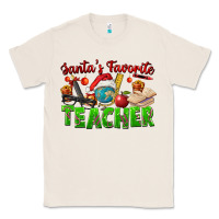Natural Santa's Favorite Teacher Classic Tee - FaDigitalArtStudio