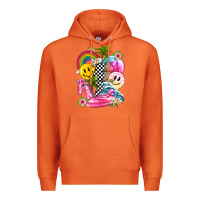 Carrot summer smile face and beach vibes with rainbow tbw Premium Hoodie - texasbilliewilder