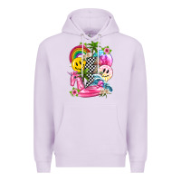 Lilac summer smile face and beach vibes with rainbow tbw Premium Hoodie - texasbilliewilder
