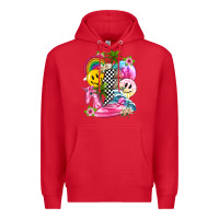 Red summer smile face and beach vibes with rainbow tbw Premium Hoodie - texasbilliewilder