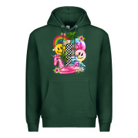 Sports Green summer smile face and beach vibes with rainbow tbw Premium Hoodie - texasbilliewilder