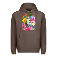 Coffee summer smile face and beach vibes with rainbow tbw Premium Hoodie - texasbilliewilder