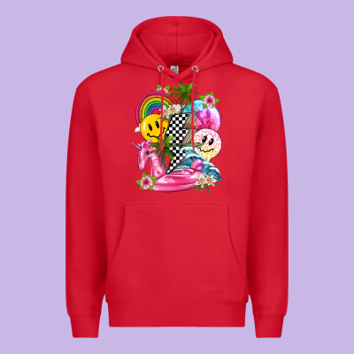 Summer Smile Face And Beach Vibes With Rainbow Tbw Premium Hoodie Designed By Texasbilliewilder