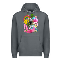 Rock summer smile face and beach vibes with rainbow tbw Premium Hoodie - texasbilliewilder