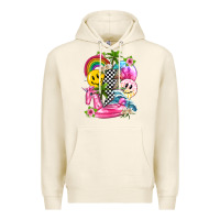 Tofu summer smile face and beach vibes with rainbow tbw Premium Hoodie - texasbilliewilder
