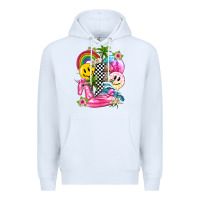 White summer smile face and beach vibes with rainbow tbw Premium Hoodie - texasbilliewilder