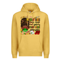 Antique Gold messy bun face mask & getting stuff done  #nurselife Premium Hoodie - Zillion Design Studio
