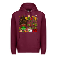 Burgundy messy bun face mask & getting stuff done  #nurselife Premium Hoodie - Zillion Design Studio