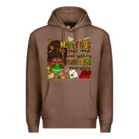 Chestnut messy bun face mask & getting stuff done  #nurselife Premium Hoodie - Zillion Design Studio