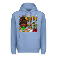 Colony Blue messy bun face mask & getting stuff done  #nurselife Premium Hoodie - Zillion Design Studio
