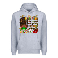 Heather Grey messy bun face mask & getting stuff done  #nurselife Premium Hoodie - Zillion Design Studio