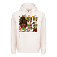 Pale Pink messy bun face mask & getting stuff done  #nurselife Premium Hoodie - Zillion Design Studio