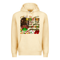 Pina Colada messy bun face mask & getting stuff done  #nurselife Premium Hoodie - Zillion Design Studio