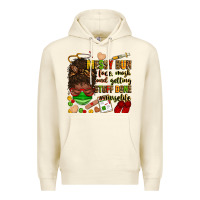 Sandshell messy bun face mask & getting stuff done  #nurselife Premium Hoodie - Zillion Design Studio