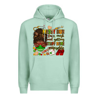 Seafoam messy bun face mask & getting stuff done  #nurselife Premium Hoodie - Zillion Design Studio