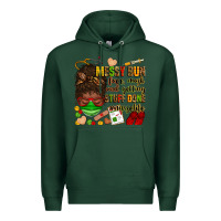 Sports Green messy bun face mask & getting stuff done  #nurselife Premium Hoodie - Zillion Design Studio