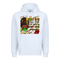 White messy bun face mask & getting stuff done  #nurselife Premium Hoodie - Zillion Design Studio
