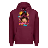 Burgundy summer vibes messy bun tbw Premium Hoodie - texasbilliewilder