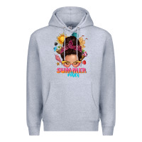 Heather Grey summer vibes messy bun tbw Premium Hoodie - texasbilliewilder