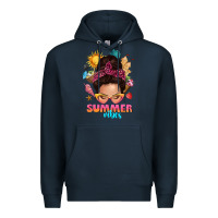 Navy summer vibes messy bun tbw Premium Hoodie - texasbilliewilder