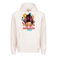 Pale Pink summer vibes messy bun tbw Premium Hoodie - texasbilliewilder