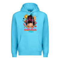 Ocean Blue summer vibes messy bun tbw Premium Hoodie - texasbilliewilder