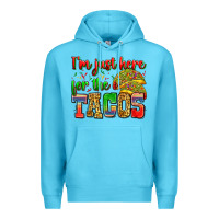 Ocean Blue i'm just here for the tacos Premium Hoodie - Zillion Design Studio