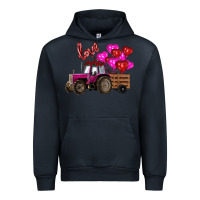 Navy valentine's day pink tractor with pin heart balloons Urban Hoodie - RanaPortraitStore
