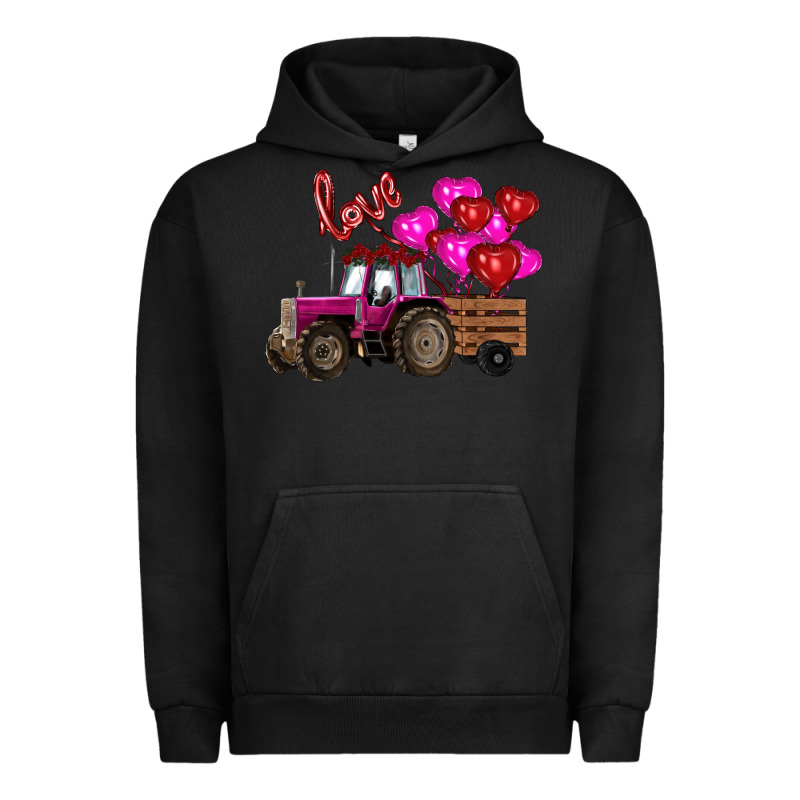 Valentine's Day Pink Tractor With Pin Heart Balloons Urban Hoodie by RanaPortraitStore | Teevron