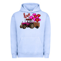 Pigment Grape Ice valentine's day pink tractor with pin heart balloons Urban Hoodie - RanaPortraitStore