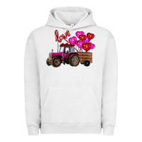 Pigment Lunar Rock valentine's day pink tractor with pin heart balloons Urban Hoodie - RanaPortraitStore