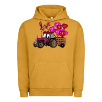 Pigment Peanut Butter valentine's day pink tractor with pin heart balloons Urban Hoodie - RanaPortraitStore