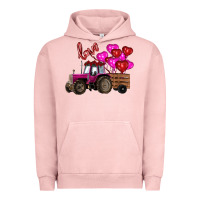 Pigment Salmon valentine's day pink tractor with pin heart balloons Urban Hoodie - RanaPortraitStore