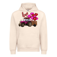 Sandshell valentine's day pink tractor with pin heart balloons Urban Hoodie - RanaPortraitStore