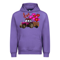 Tulip valentine's day pink tractor with pin heart balloons Urban Hoodie - RanaPortraitStore