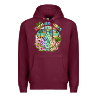 Burgundy summer vibes with smile face and leopard Premium Hoodie - texasbilliewilder
