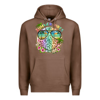 Chestnut summer vibes with smile face and leopard Premium Hoodie - texasbilliewilder