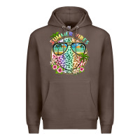 Coffee summer vibes with smile face and leopard Premium Hoodie - texasbilliewilder